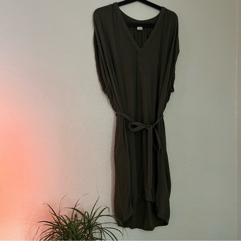 Olive green boho dress